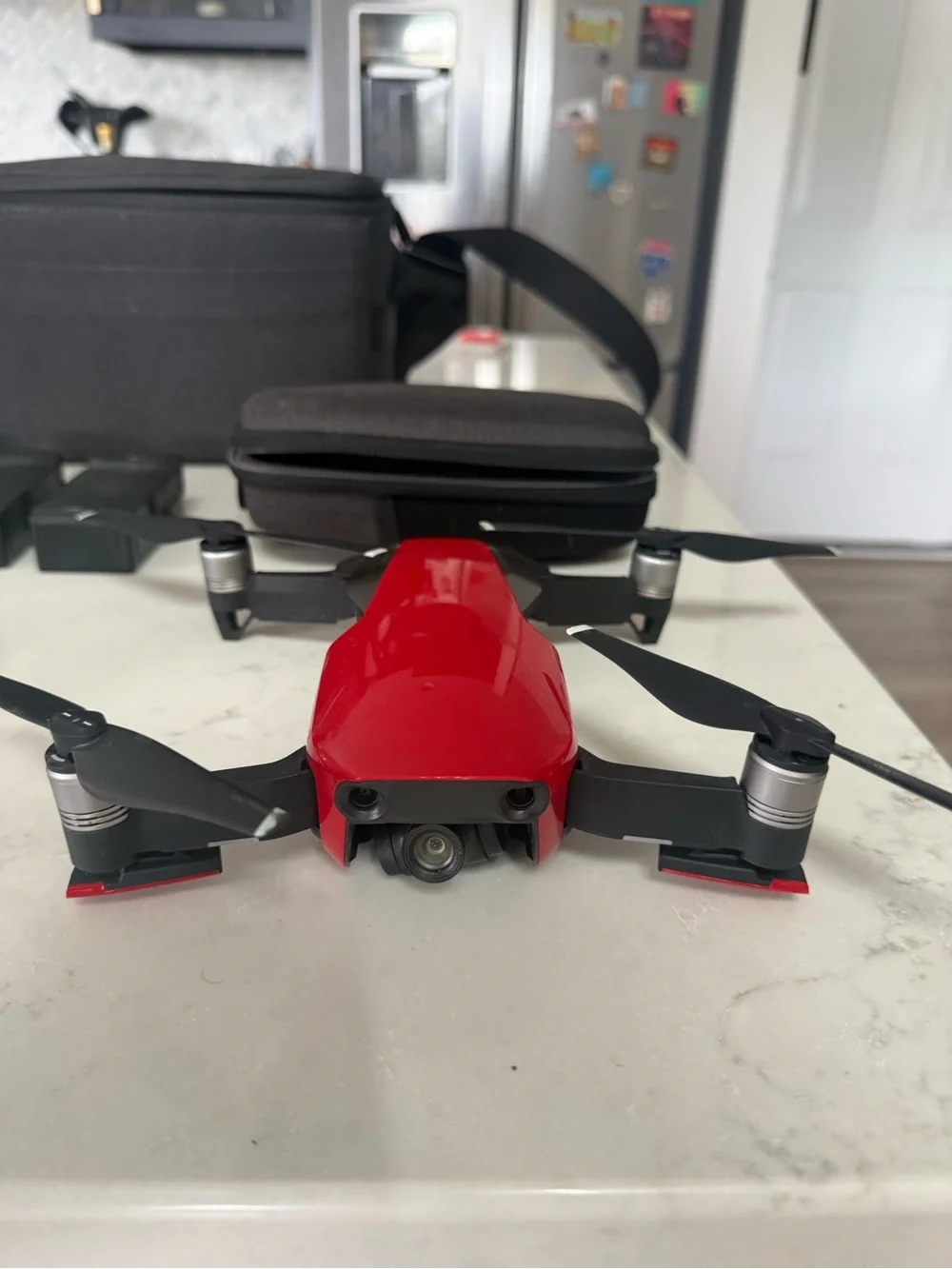 DJI Mavi Air ll / Spark Foldable Drone with Red Body and Accessories